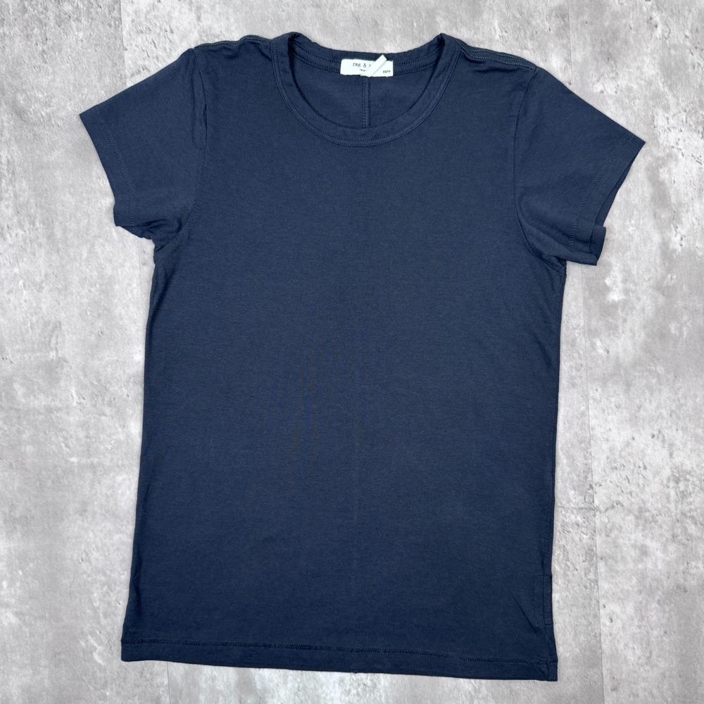 rag & bone Navy Short Sleeve Crew Tee